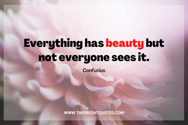 Everything has beauty but not everyone sees it. - The Bright Quotes