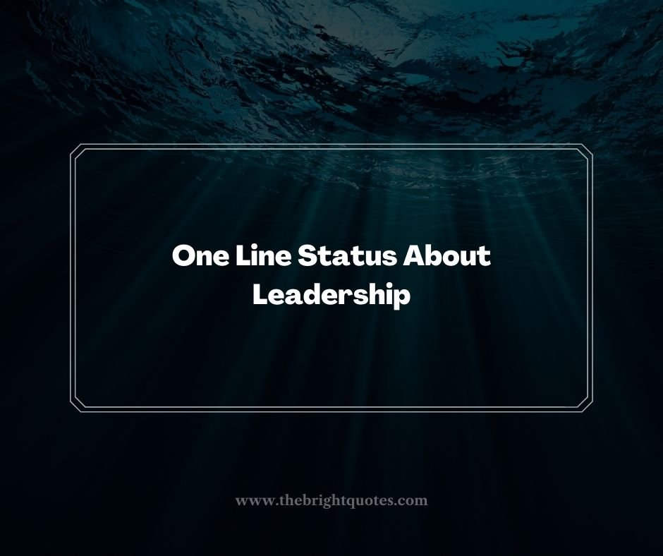 One Line Status About Leadership
