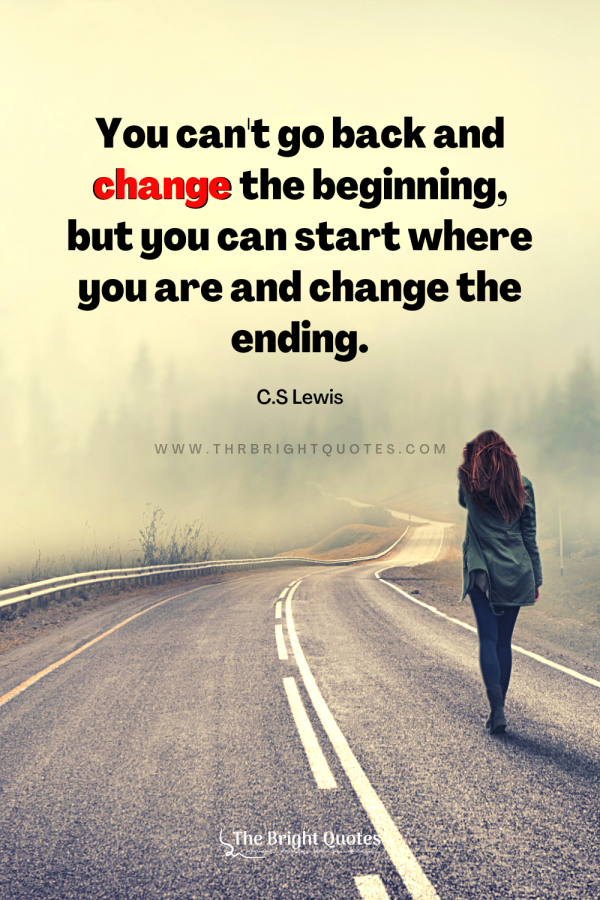 You can't go back and change the beginning. - The Bright Quotes